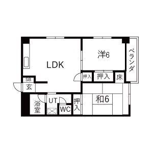 ビスタ南千里(2LDK/4階)の間取り写真