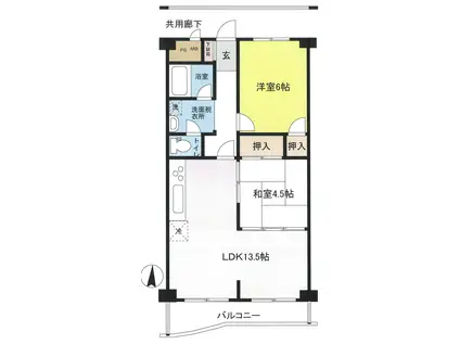 江古田パークマンション(2LDK/2階)の間取り写真