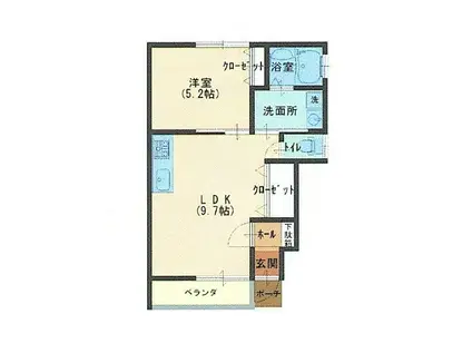 グランメゾン田清(1LDK/1階)の間取り写真