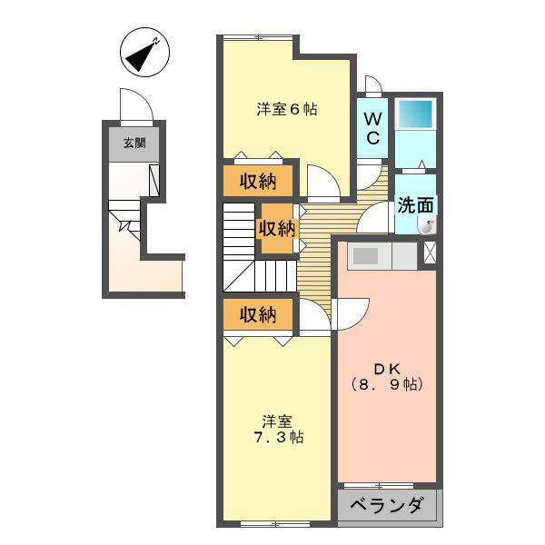 クレストールMA(2DK/2階)の間取り写真