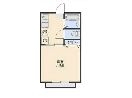 ワイサーホーフ前橋(1K/1階)の間取り写真