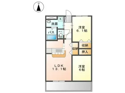 プレステージ中居(2LDK/2階)の間取り写真