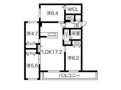 ゼスティ山の手 ZESTY YAMANOTE(4LDK/2階)の間取り写真