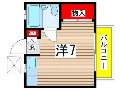 セゾンみつせ(ワンルーム/2階)の間取り写真