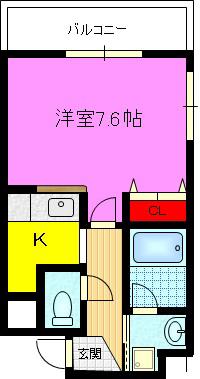 CASAESPACIO(1K/8階)の間取り写真
