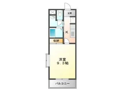 プレミール・レイ(1K/2階)の間取り写真