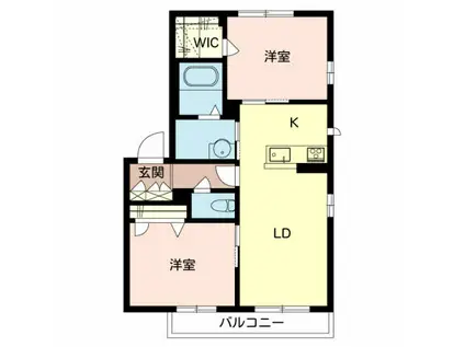 シャーメゾン中石切(2LDK/3階)の間取り写真