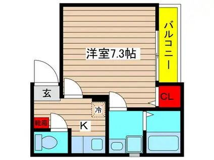 クレフラスト内田橋A棟(1K/1階)の間取り写真