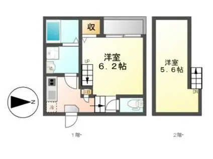 JEUNESSE大宮(1K/1階)の間取り写真