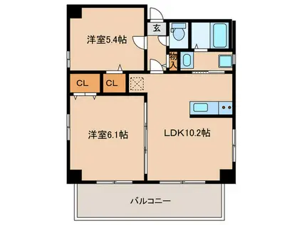 KIERRASAARIII(2LDK/4階)の間取り写真