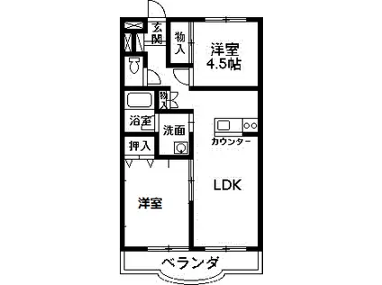ロイヤルコート(2LDK/3階)の間取り写真