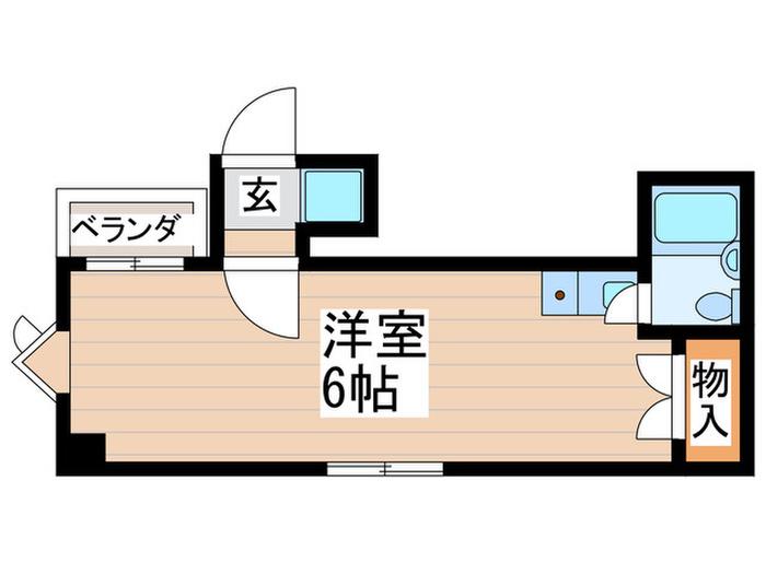 パールマンション立川(ワンルーム/2階)の間取り写真