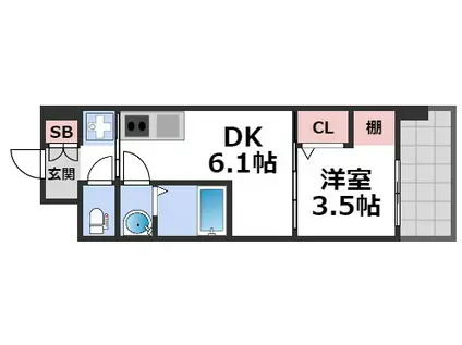 DIMORA難波(1DK/8階)の間取り写真