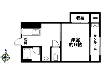 サワダビル(1K/4階)の間取り写真