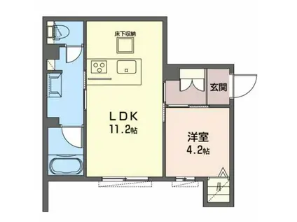 SHAMAISONSUZAKU(1LDK/1階)の間取り写真