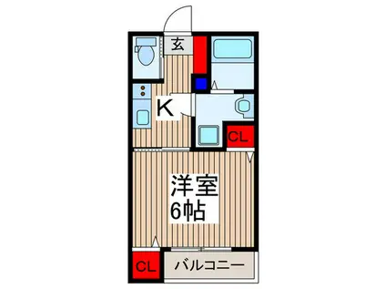 MELDIA大和田IV(1K/2階)の間取り写真