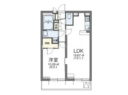 レオパレスコウノス(1LDK/3階)の間取り写真