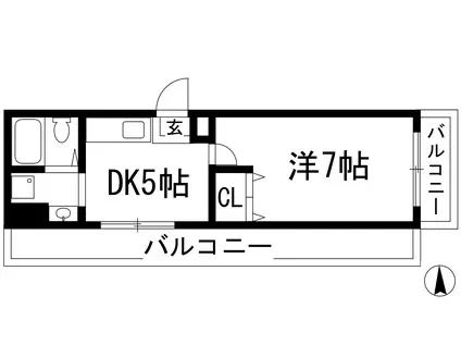コートハウス神田(1DK/1階)の間取り写真