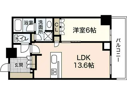 グランクロスタワー広島(1LDK/34階)の間取り写真