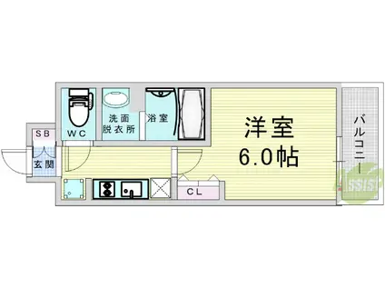 プレサンス梅田ヴェルテ(1K/11階)の間取り写真