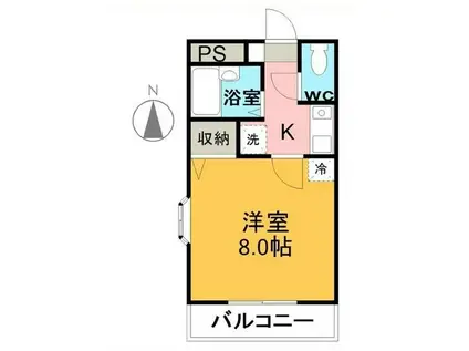 グランパシオン美鈴(1K/3階)の間取り写真