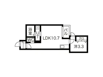 WARREN SHIROTORI I(1LDK/1階)の間取り写真