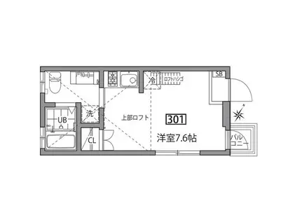 グランエッグス新大塚E(ワンルーム/3階)の間取り写真