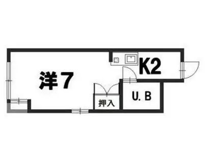 出汐Uビル(ワンルーム/5階)の間取り写真