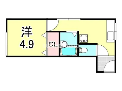 スウィートハイム(1K/2階)の間取り写真
