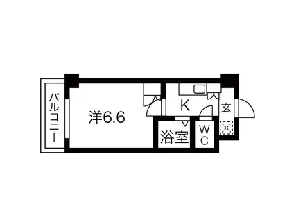 ドミール桜川II(1K/7階)の間取り写真