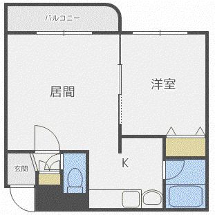 プリモ麻生(1LDK/2階)の間取り写真