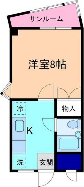 グリーンハイツIII(1K/2階)の間取り写真