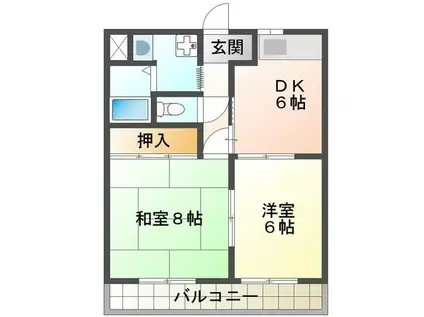 ナタシオン(2DK/1階)の間取り写真