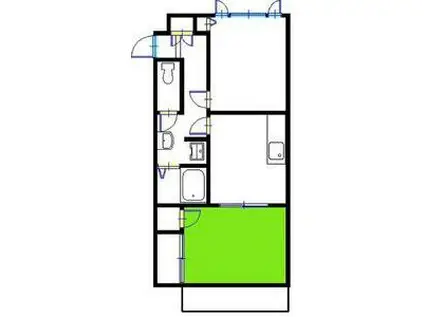 カサベルデTYO I(2DK/1階)の間取り写真