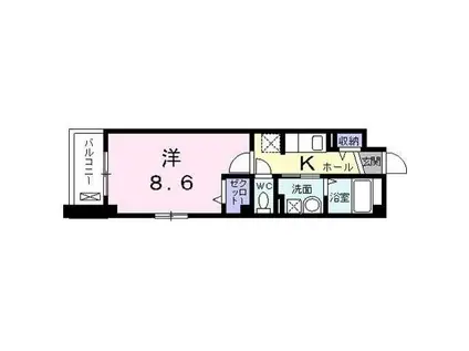 大鳥レジデンス(1K/1階)の間取り写真