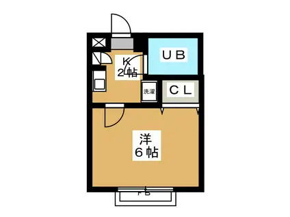 アメニティパレス(1K/1階)の間取り写真