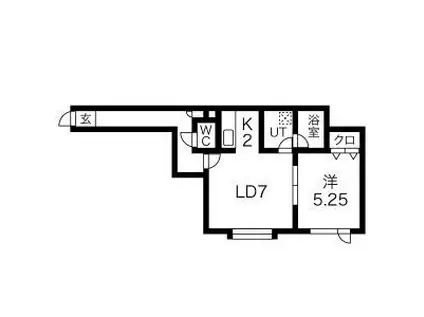 フロルドゥコルザII(1LDK/1階)の間取り写真
