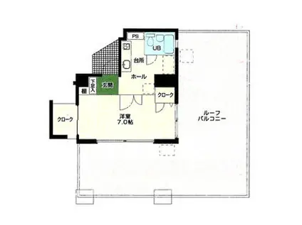 あさひレジデンス高崎鞘町(1K/12階)の間取り写真