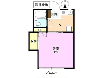 プチメゾンわかたけ(1K/2階)の間取り写真