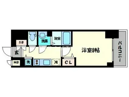 プレサンス谷町七丁目II(1K/6階)の間取り写真