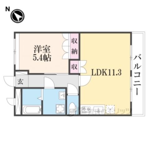 近江鉄道本線 愛知川駅 徒歩61分 2階建 築18年(1LDK/2階)の間取り写真