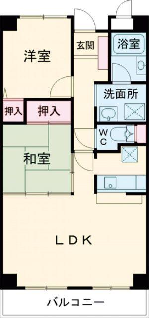 ヌーベゆらの(2LDK/2階)の間取り写真