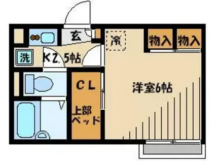 レオパレスタウンコートII(1K/2階)の間取り写真