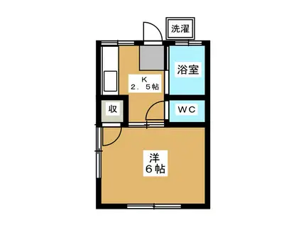 ハイムアサノ(1K/1階)の間取り写真