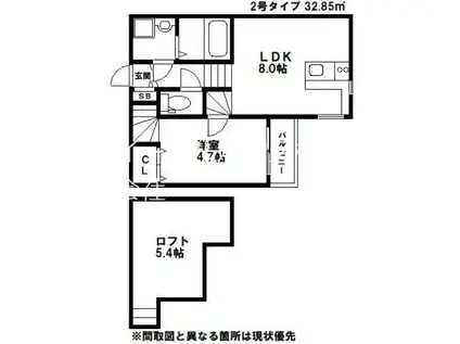 アルヴィータ基山I(1LDK/1階)の間取り写真