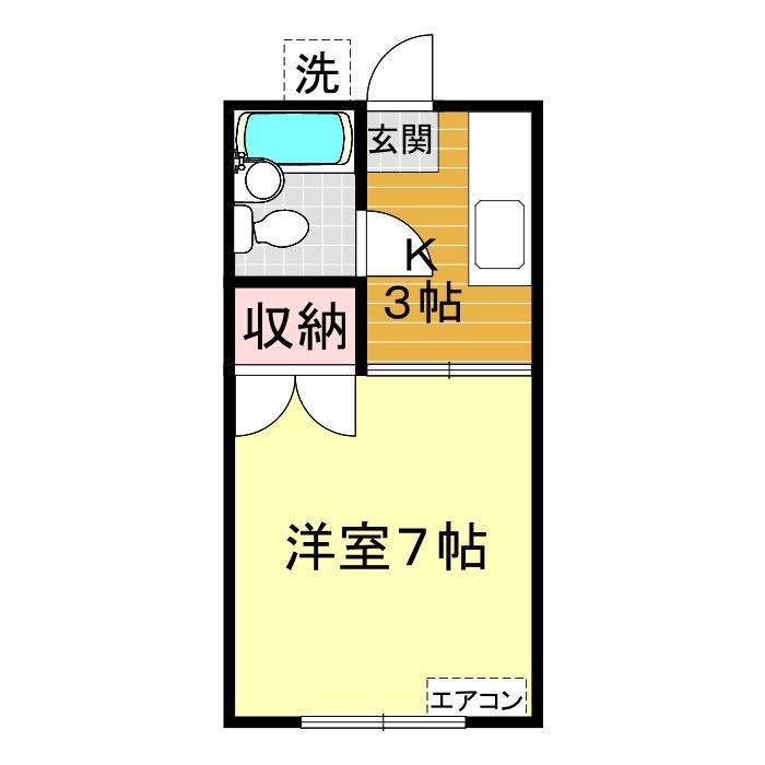 ペーパームーン(1K/1階)の間取り写真
