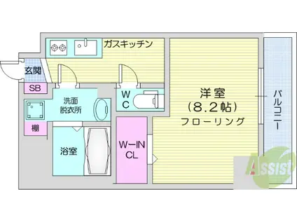 レガーロ仙台駅東(1K/5階)の間取り写真