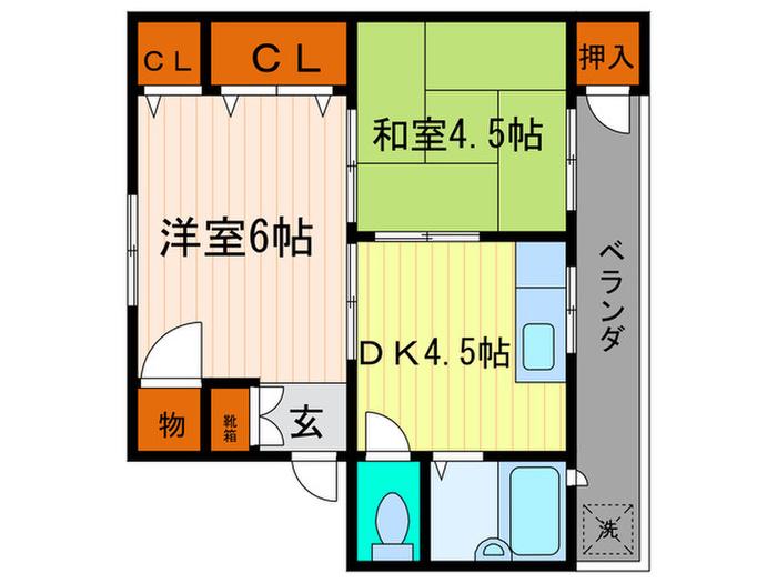 長岡マンション(2DK/3階)の間取り写真