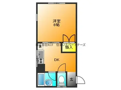 コーポ薫(1K/1階)の間取り写真