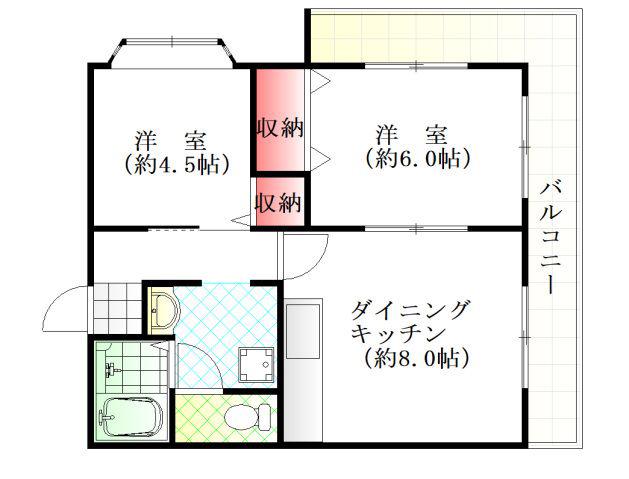 アルティメイトビル落合(2DK/3階)の間取り写真